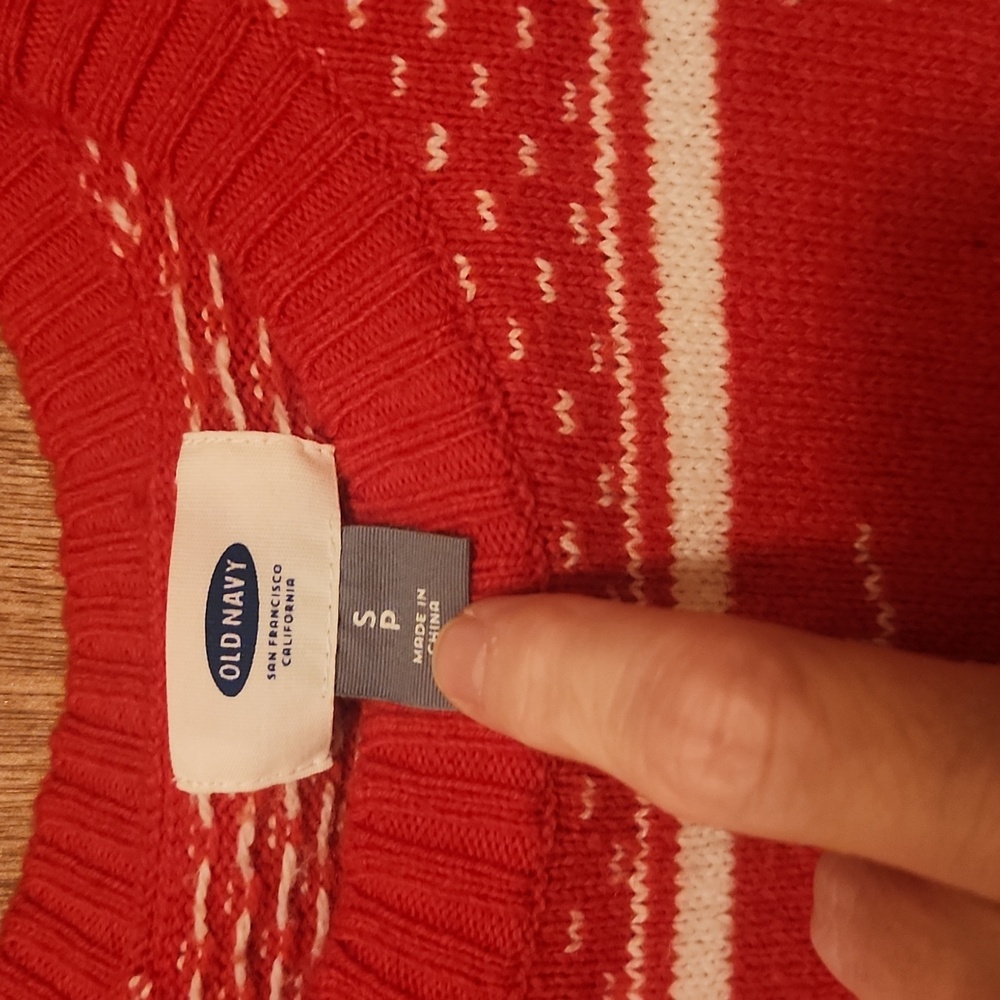 Old Navy Red and White Reindeer Crewneck Sweater Size small - Picture 2 of 3